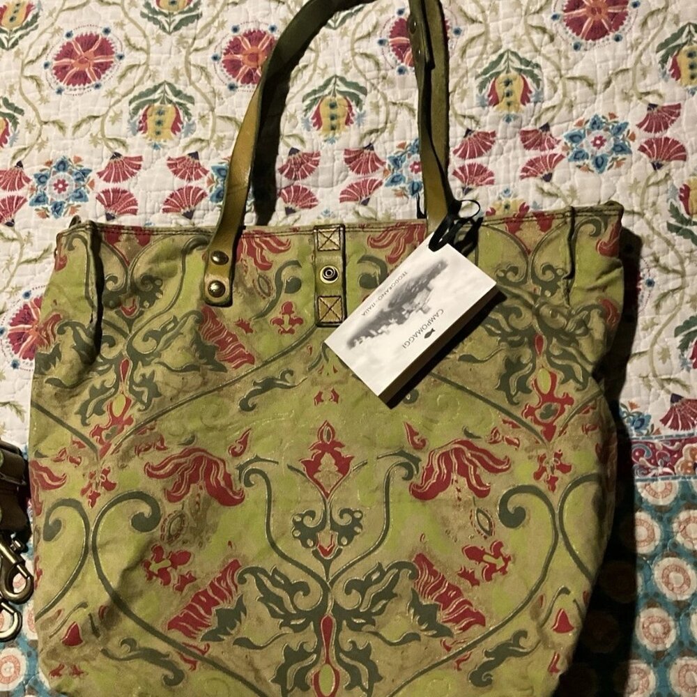Campomaggi Genziana Bag Canvas & Leather  NEW